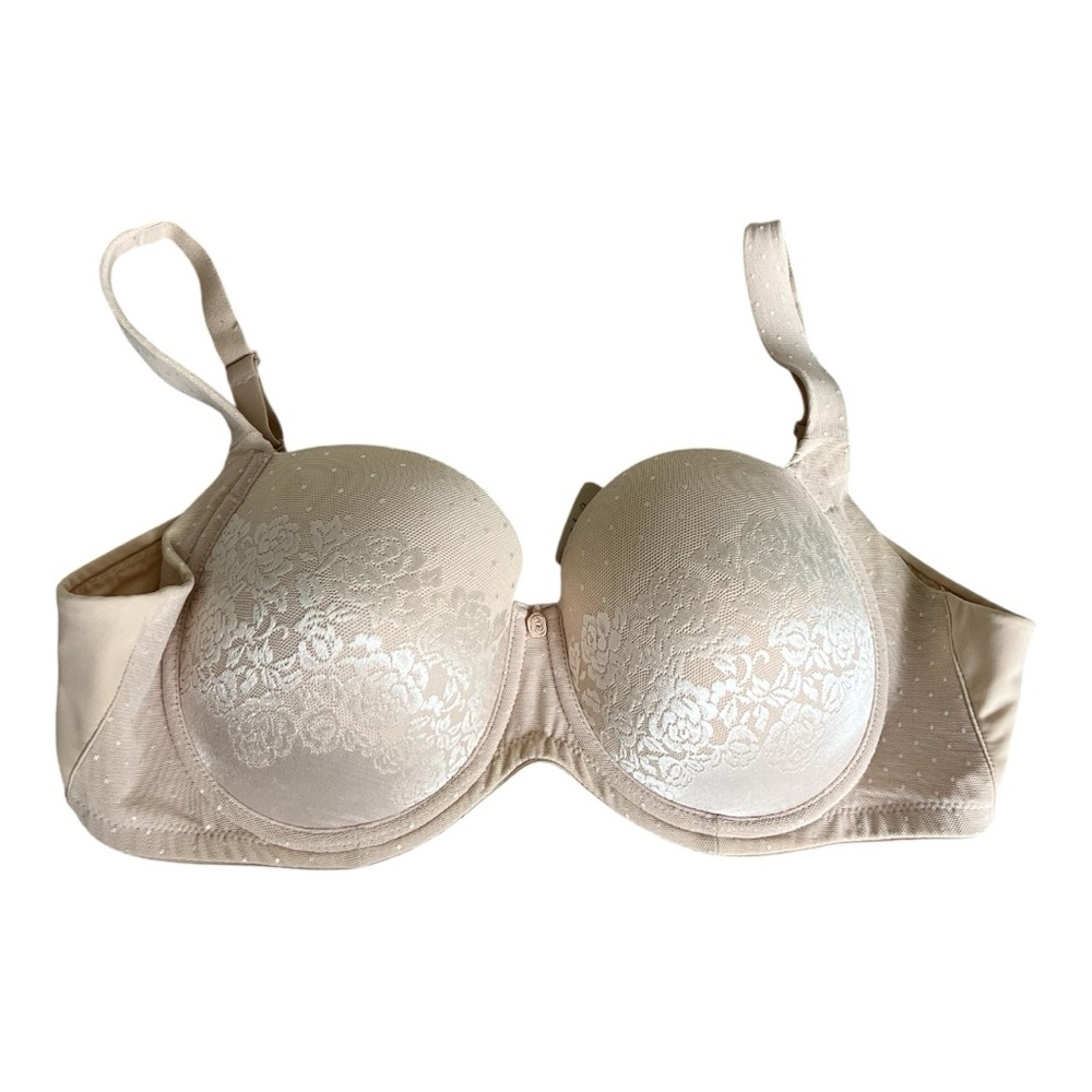 ⚪️SOMA: Women’s size 38D, nude w/floral lace accent push-up bra, preowned⚪️